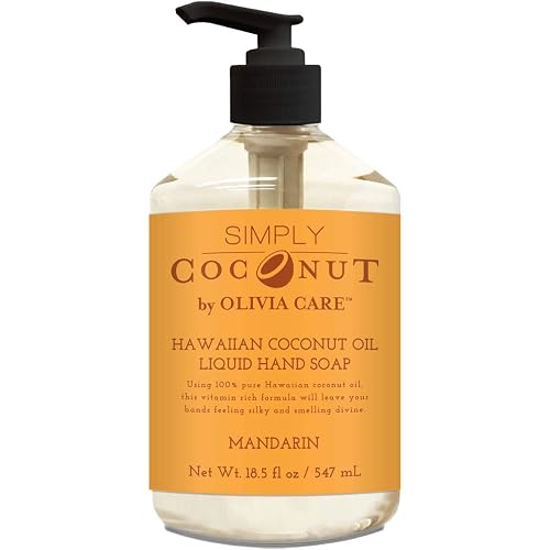 Olivia Care Liquid Hand Soap Mandarin & Coconut. All Natural- Cleansing, Germ-Fighting, Moisturizing Hand Wash for Kitchen & Bathroom - Gentle, Mild Beauty & Personal Care Olivia Care