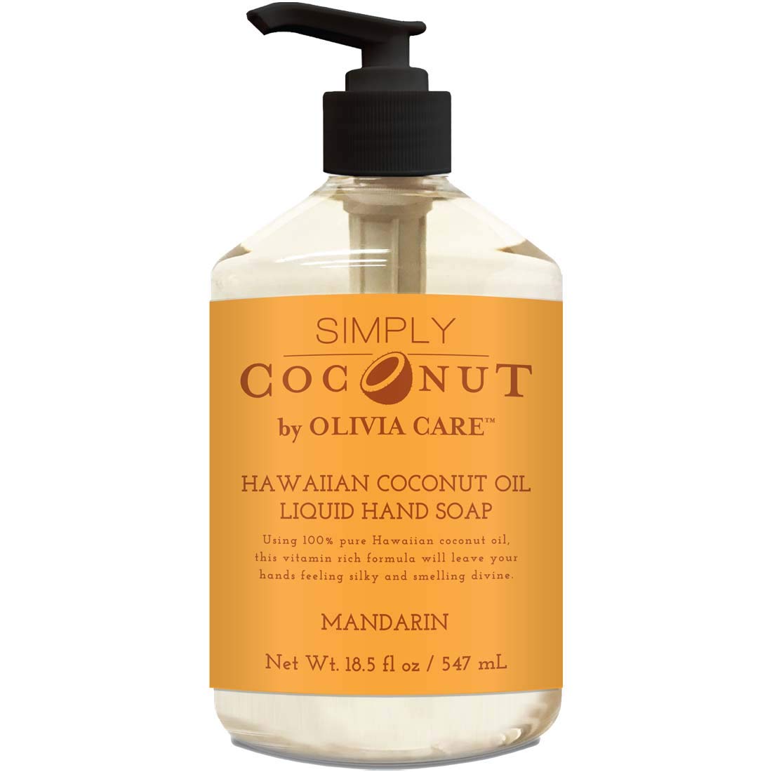 Olivia Care Liquid Hand Soap Mandarin & Coconut. All Natural- Cleansing, Germ-Fighting, Moisturizing Hand Wash for Kitchen & Bathroom - Gentle, Mild Beauty & Personal Care Olivia Care