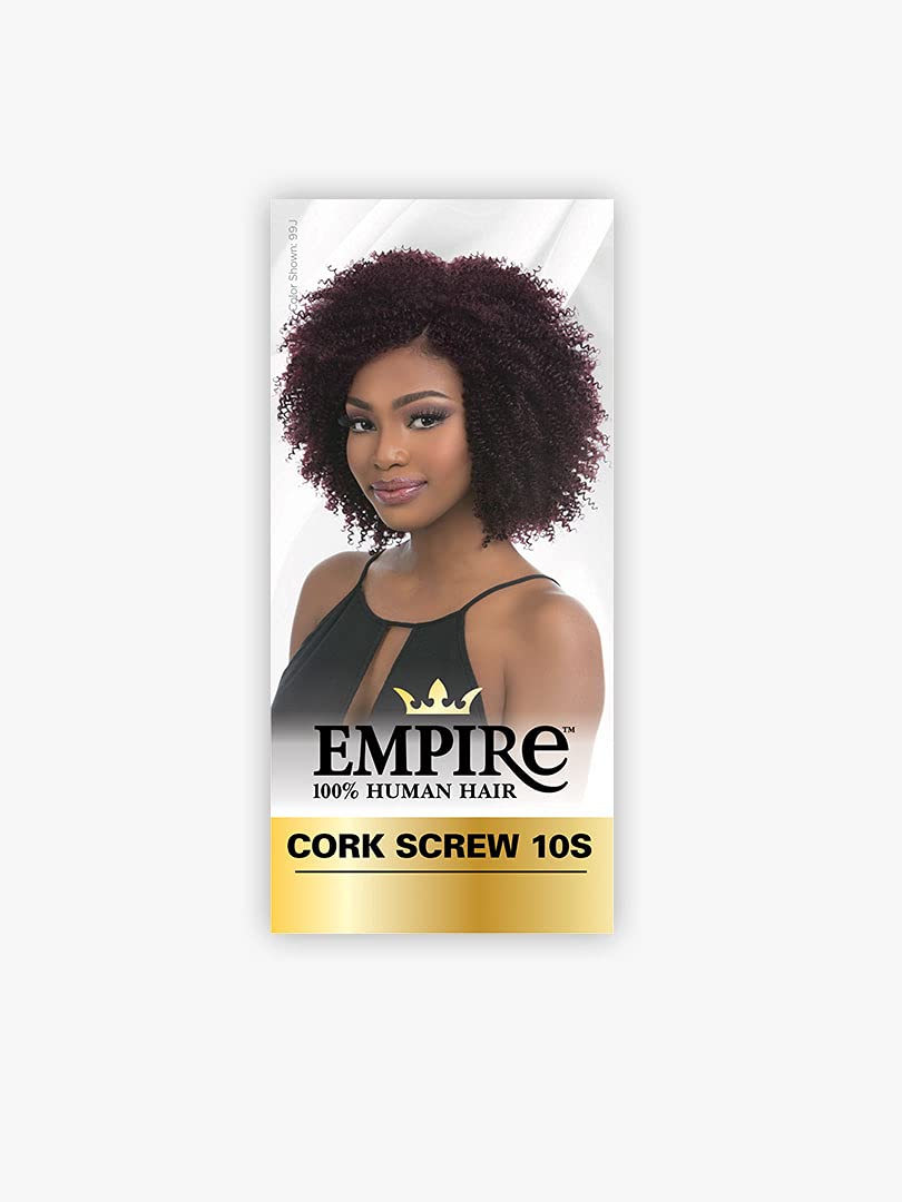 Sensationnel Empire Curly Human Hair-Cork Screw 10S,T1B/27