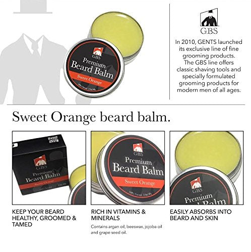 G.B.S Beard Taming Variety Set- 1 Sandalwood Beard Balm, 1 Sweet Orange Beard Balm, 1 Sandalwood Beard Oil and 1 Unscented Beard Oil, Pack of 4 Beauty and Personal Care G.B.S