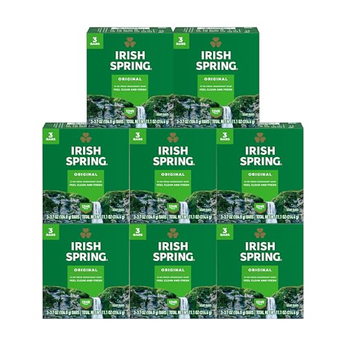 Irish Spring Bar Soap for Men, Original Clean, Smell Fresh and Clean for 12 Hours, Men Soap Bars for Washing Hands and Body, Mild for Skin, Recyclable Beauty & Personal Care Irish Spring