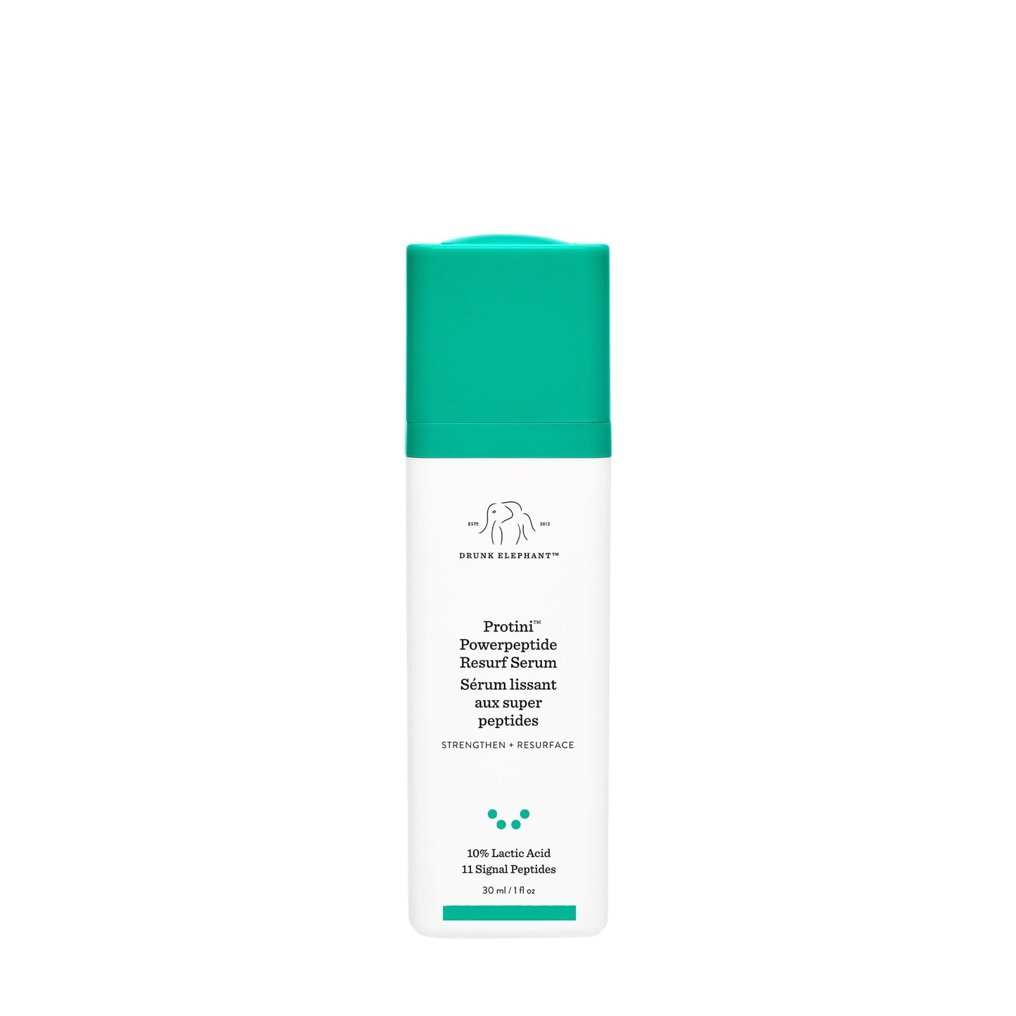 Drunk Elephant Protini Powerpeptide Resurf Serum - 30 ml/1 fl oz - Exfoliating Lactic Acid AHA Serum - Clean Clinical Skincare - Cruelty-Free - Free Beauty & Personal Care Drunk Elephant