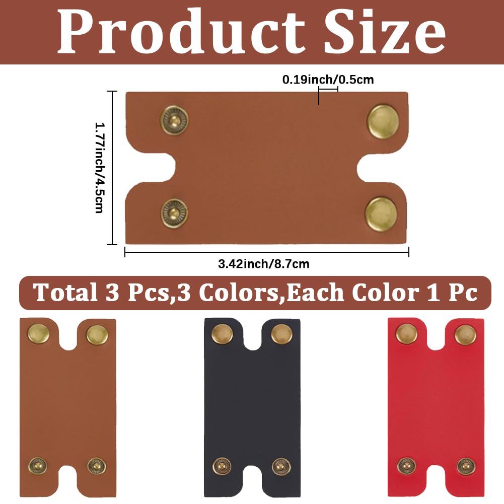 CALFOVERA 3PCS 3.43 x 1.77 Inch PU Leather Razor Head Protecting Cover 3 Colors Double Edge Butterfly Razor Protective Sheath Shaving Travel Blade Beauty and Personal Care CALFOVERA