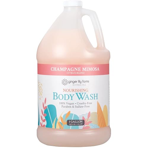 Ginger Lily Farms Botanicals Nourishing Body Wash, Champagne Mimosa, 100% Vegan & Cruelty-Free, Citrus Blend Scent, 1 Gallon (128 fl oz) Refill Beauty & Personal Care Ginger Lily Farms