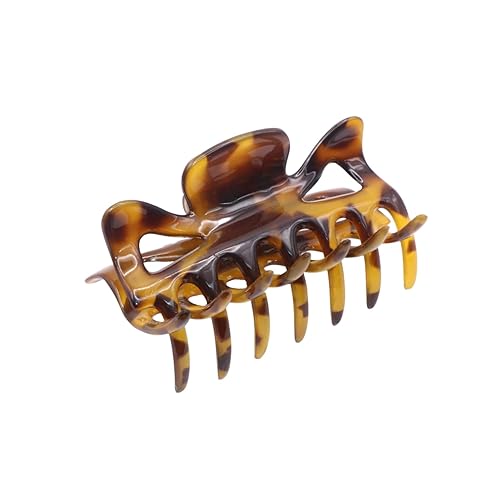 Parcelona French Classic Medium 3" Celluloid No Slip Grip Covered Spring Jaw Hair Claw Durable Styling Hair Accessories Women Strong Hold Girls Hair Beauty & Personal Care Parcelona