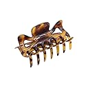Parcelona French Classic Medium 3" Celluloid No Slip Grip Covered Spring Jaw Hair Claw Durable Styling Hair Accessories Women Strong Hold Girls Hair Beauty & Personal Care Parcelona