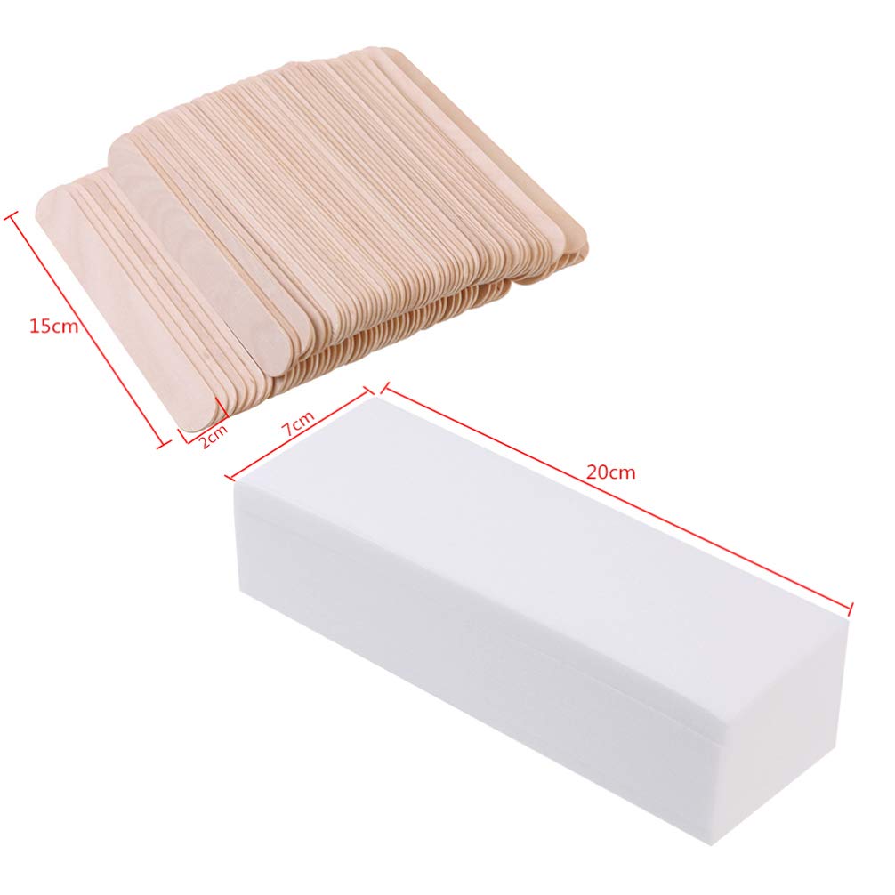 100Pcs Depilatory Strips Wax Sticks for Hair Removal Nonwoven Facial Body Paper Strips Odorless Skin-friendly for Home Salon Use Beauty and Personal Care Milisten