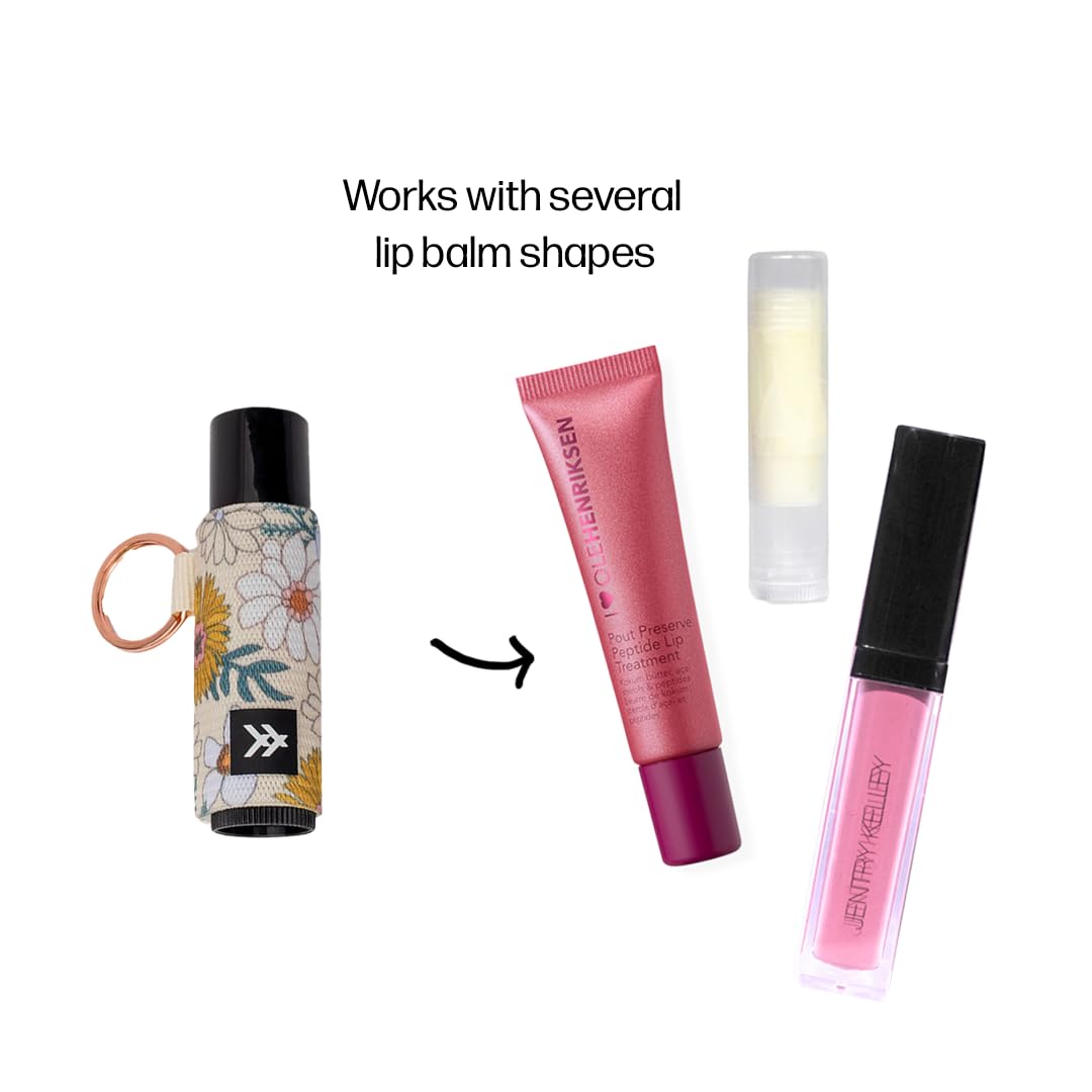 Thread Wallets Elastic Chapstick and Lip Gloss Holder Keychain (Blossom) Beauty & Personal Care Thread Wallets