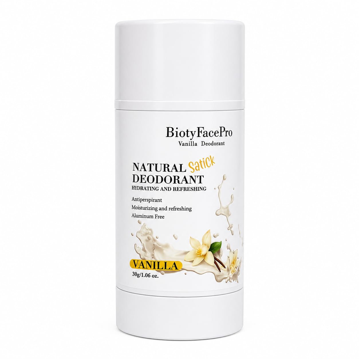 BiotyFacePro Natural Deodorant Stick - Aluminum-Free, Moisturizing & Refreshing, Long-Lasting Odor Protection, (Vanilla) Beauty and Personal Care BIOTYFACEPRO SKINCARE