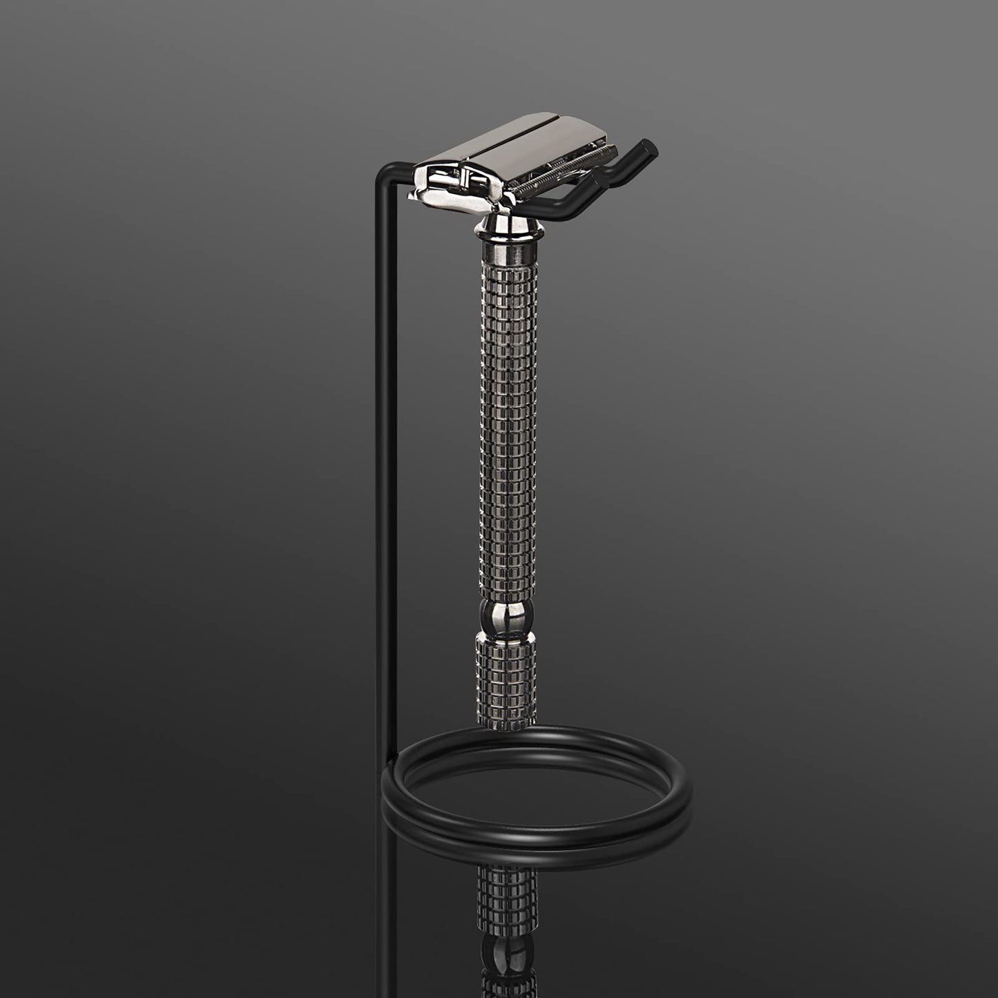Linkidea Stainless Steel Safety Razor Stand, Men's Travel Shaving Razor Holder, Compatible with Gillette Fusion 5 Long Handle Safety Razor (Black) Beauty and Personal Care Linkidea