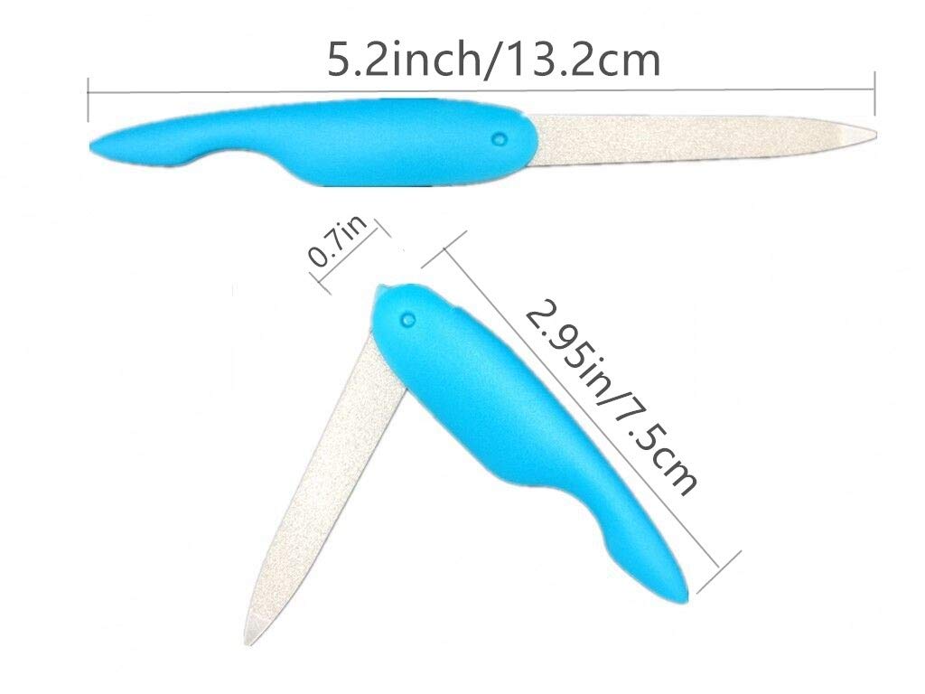 Sinen 3pcs Metal Folding Nail File Stainless Steel Fold Cuticle Professional Double Sided Files Nails Tool Set for Men and Woman(Random Color) Beauty & Personal Care Sinen