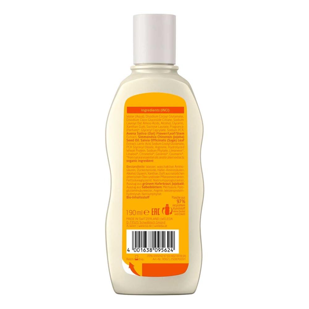WELEDA - Shampooing Régénérant à l'Avoine - Soin Cheveux Secs et Abîmés - Flacon de 190 ml