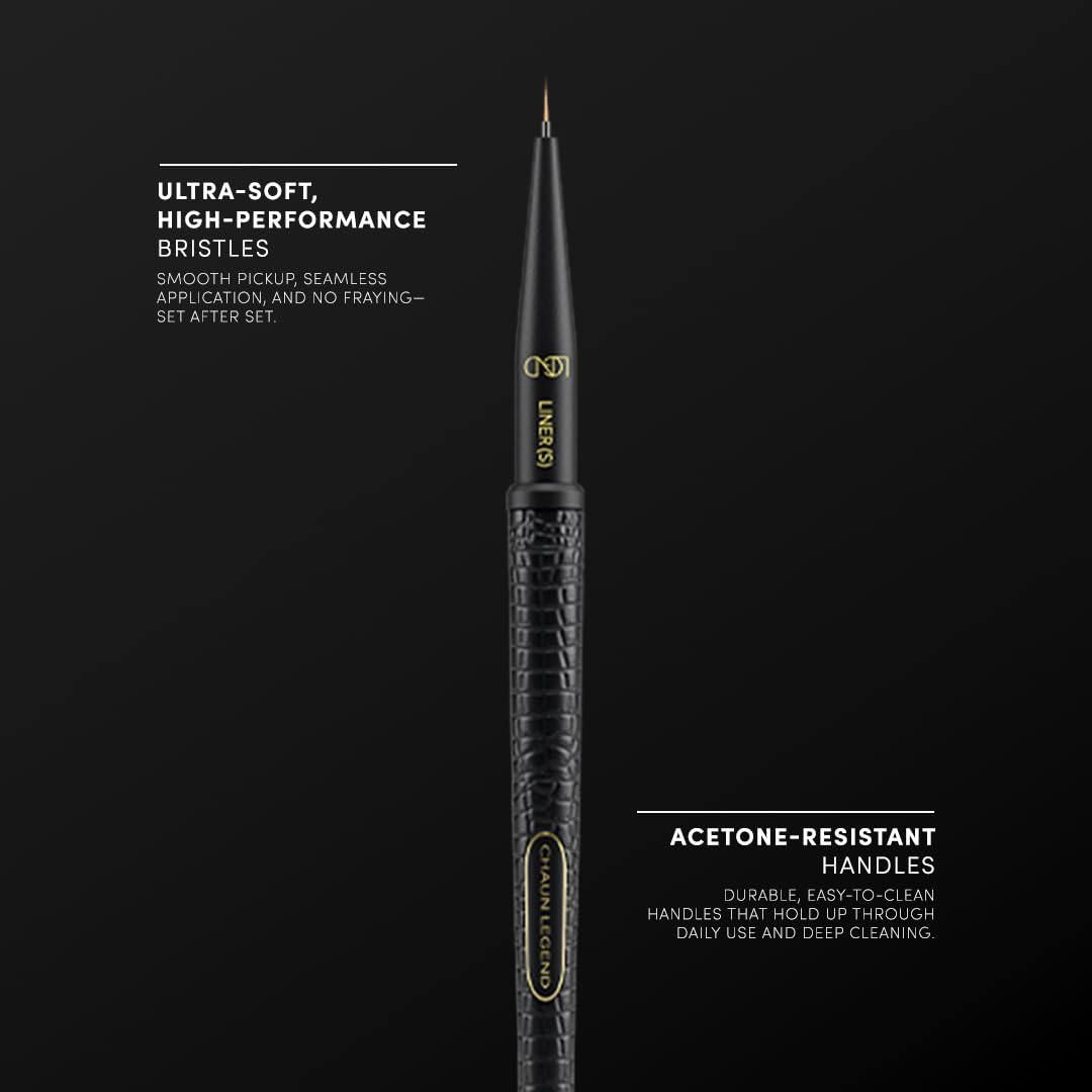 Chaun Legend Nail Art Brush - S Liner (for French tips, seamless ombré fades, clean line work, or 3D art)