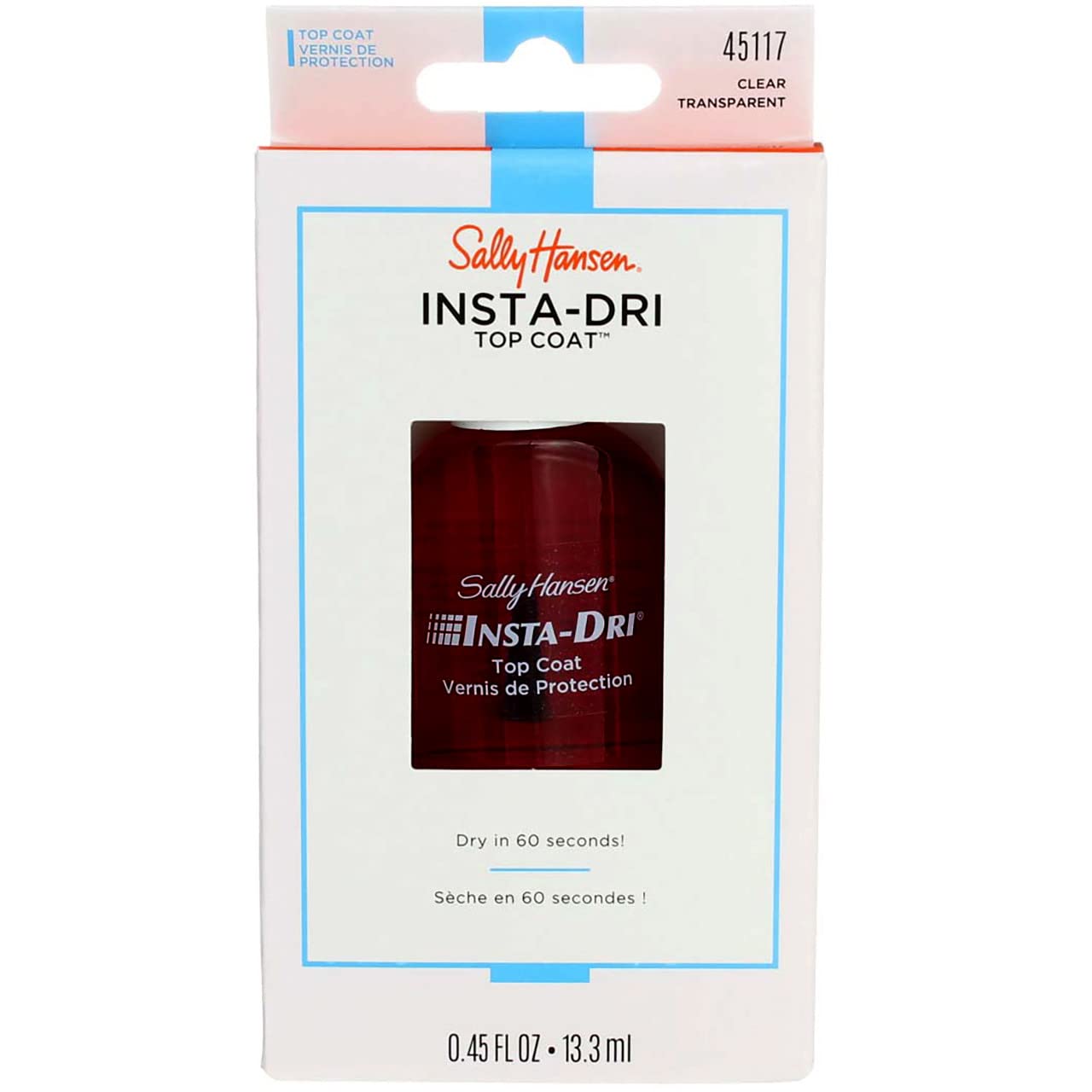 Sally Hansen Insta-Dri Topcoat Clear 0.45 Ounce (13.3ml) Beauty & Personal Care Sally Hansen