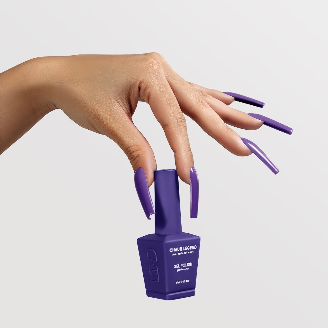 Chaun Legend UV Gel Nail Polish, 0.5 Ounce Long Lasting Salon Quality, Bubble Free Professional Manicures, Quick Dry High Shine, Huckleberry LG5074