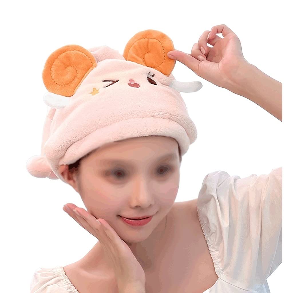 HIONJIN Cute Dry Hair Cap Women's Water-Absorbing Quick-Drying Shower Cap Thickened Wiping Hair Wrap Headscarf Beauty and Personal Care HIONJIN