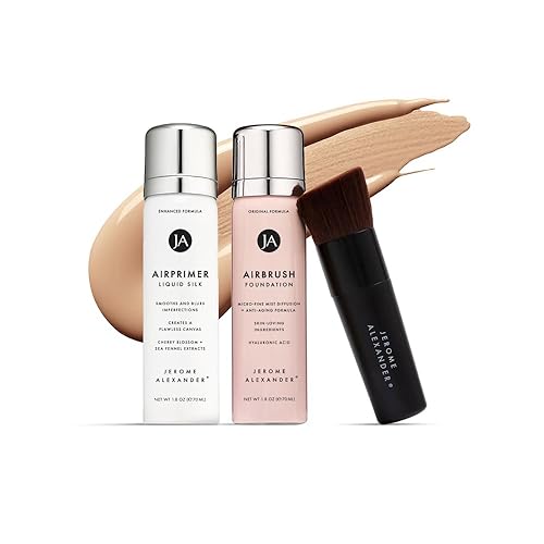 MagicMinerals AirBrush Foundation Set by Jerome Alexander - 3pc Set Includes Primer, Foundation and Kabuki Brush - Spray Makeup with Anti-aging Beauty & Personal Care Jerome Alexander