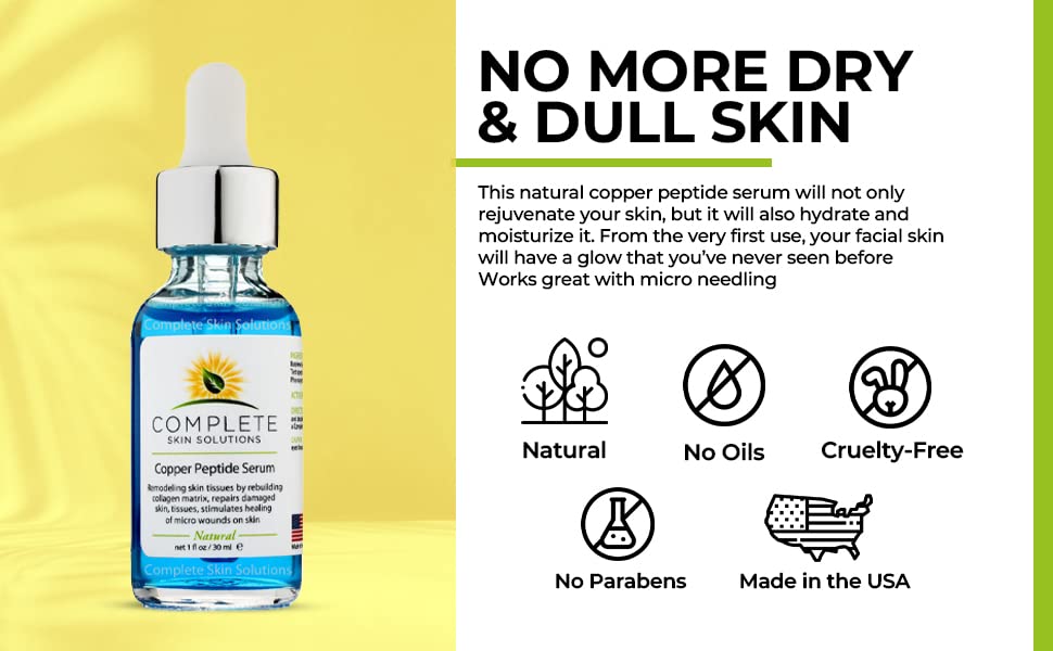 Complete Skin Solutions Copper Peptide Face Serum 1oz Beauty & Personal Care COMPLETE SKIN SOLUTIONS