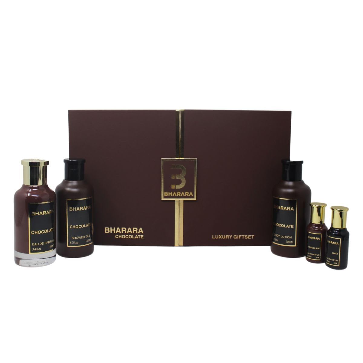 Bharara Chocolate Bath & Body Eau De Parfum 5 Pc Gift Set Unisex Beauty & Personal Care B Bharara