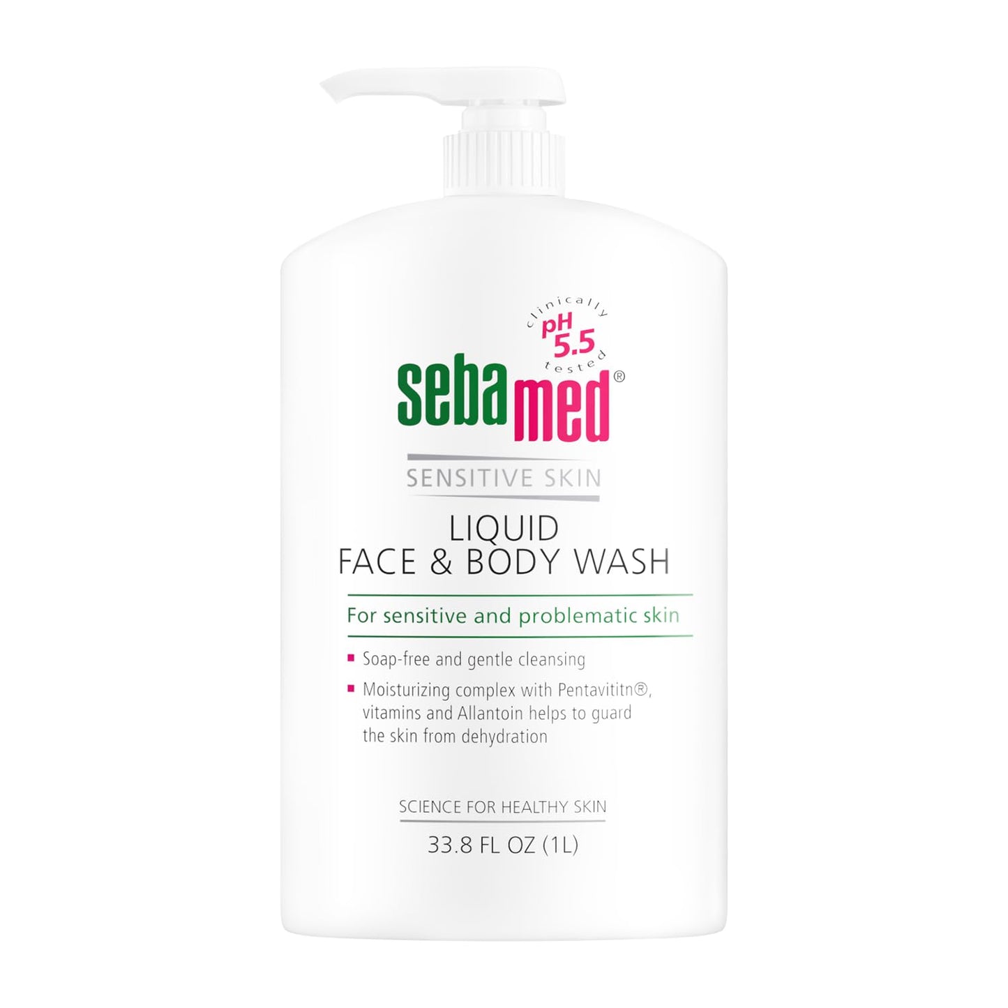 SEBAMED Liquid Face and Body Wash For Sensitive Skin pH 5.5 Mild Gentle Hydrating Cleanser Hypoallergenic Dermatologist Recommended 33.8 Fluid Ounces Beauty & Personal Care SEBAMED