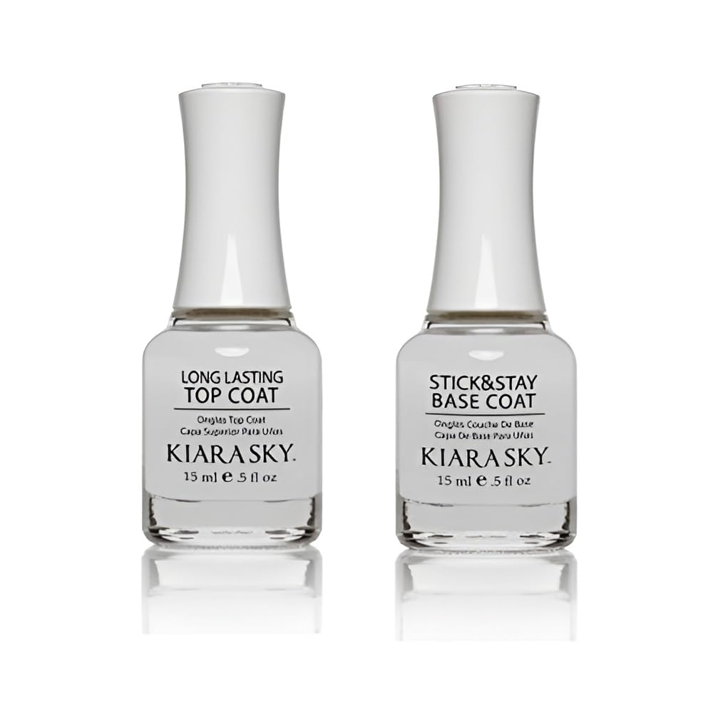 KIARA SKY Stick & Stay Base Coat & Long Lasting Top Coat 15ml 2 piece set Beauty & Personal Care KIARA SKY