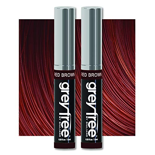 Greyfree Hair Mascara Root Touch-Up for Gray Hair | Precision Hairline Concealer for Brows & Beard | 2 Pack (RED BROWN) Beauty & Personal Care Greyfree
