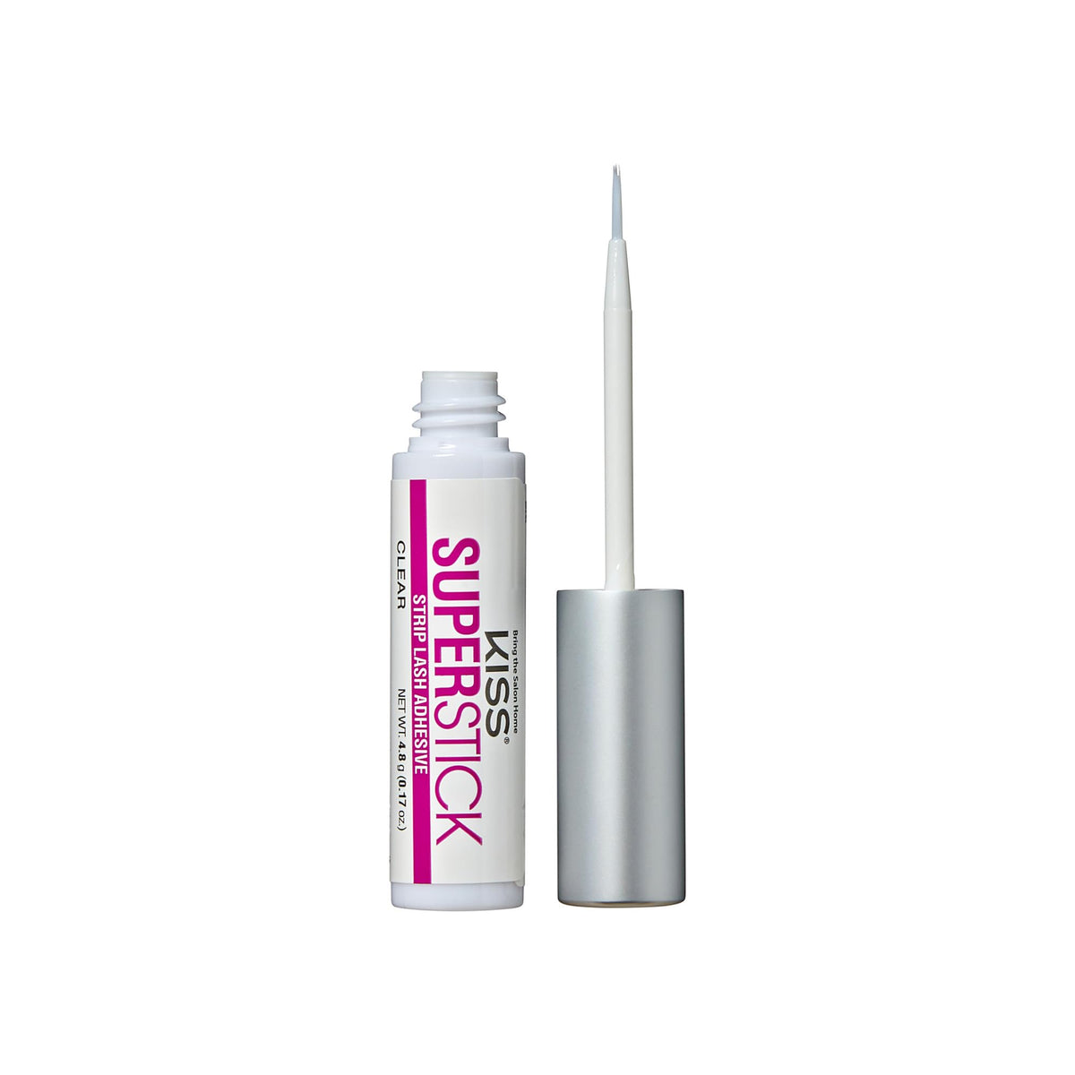 Kiss SuperStick Lash Glue for Strip Eyelashes, Clear, 0.17 Oz (4.8 g), Dermatologist-Tested, Extended Wear Lash Adhesive, Easy-to-Apply Quick-Dry