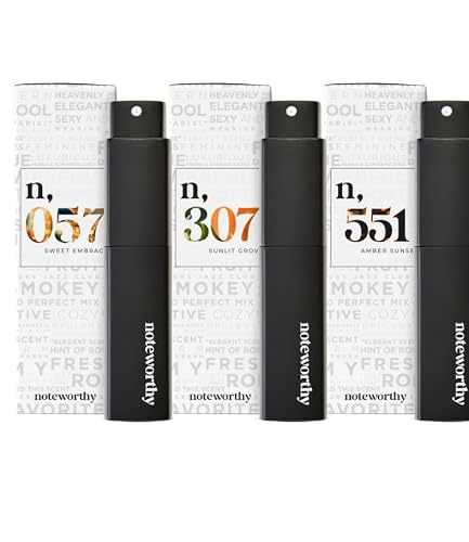 Noteworthy Essentials Trio Travel Spray Bundle - 3-Piece Fragrance Set for Men & Women, Long-Lasting Perfume, TSA-Approved, Perfect for Gift Giving Beauty & Personal Care Noteworthy