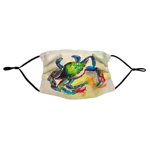 Betsydrake MA267 Teal Crab Face Mask Beauty & Personal Care Betsydrake