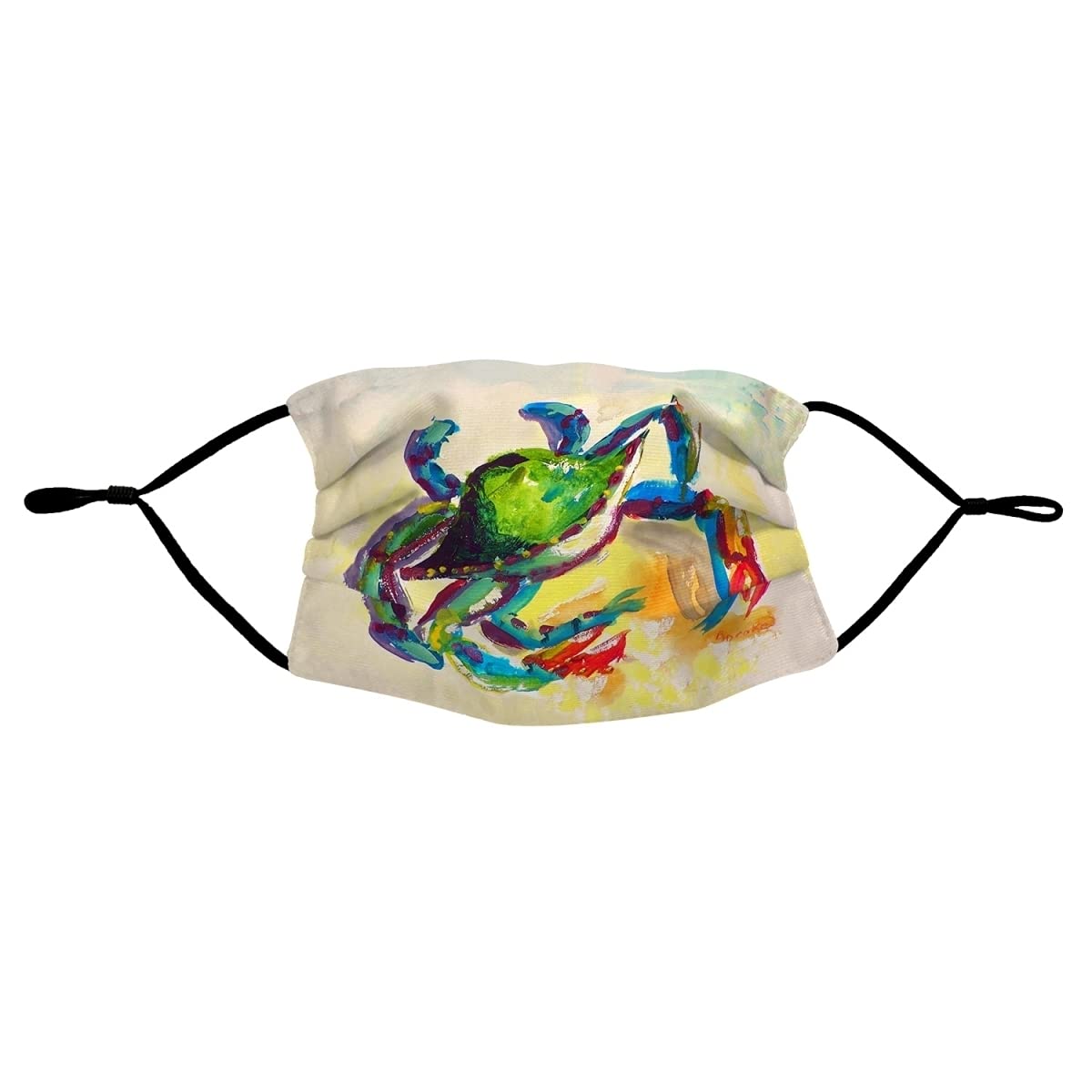 Betsydrake MA267 Teal Crab Face Mask Beauty & Personal Care Betsydrake