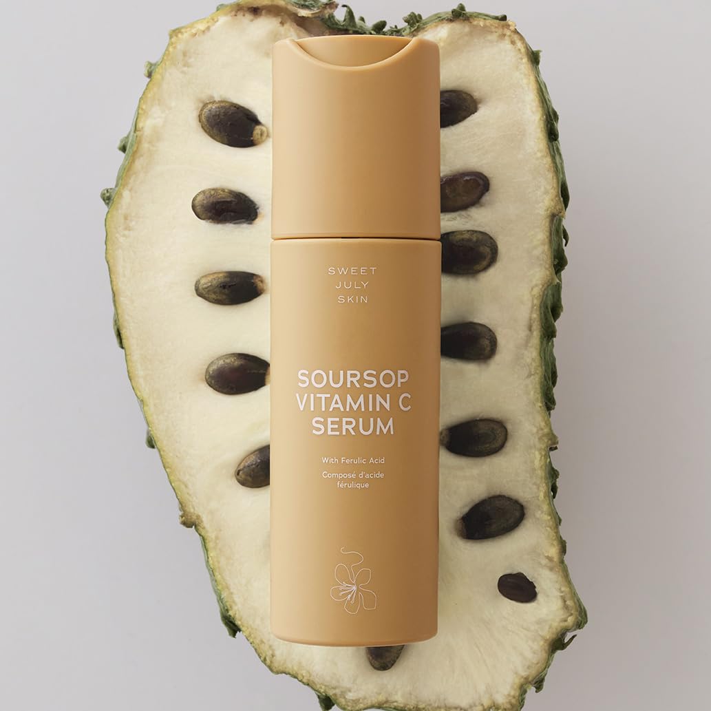 SWEET JULY SKIN Soursop Vitamin C Serum - Soursop, Ferulic Acid & Green Tea, Daily Face Serum for All Skin Types, Hydrating, Firming, Improves Beauty & Personal Care SWEET JULY