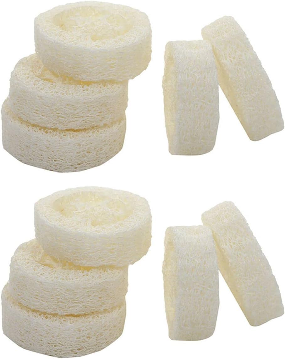 10Pcs White Natural Loofah Slices for Soap Making, Loofah Exfoliating Body Sponge Scrubber for Skin Care Loofa Soap Supplies Bathing Accessories Beauty and Personal Care GANPUB