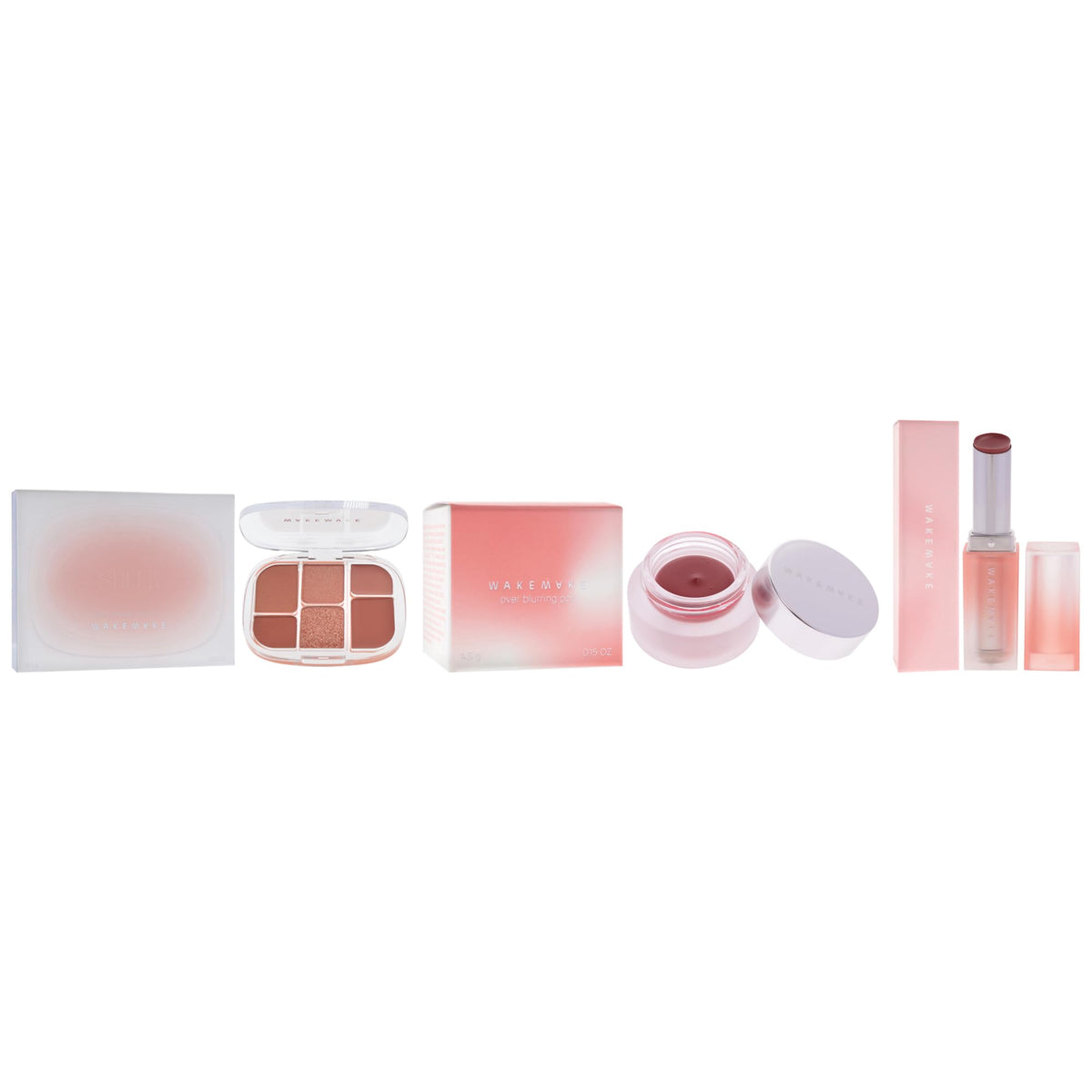 Wakemake Kit by Wakemake for Women - 3 Pc Kit 0.22oz Makeup - 01 Coral Hertz, 0.15oz Makeup - 05 India Rose, 0.12oz Lipstick - 03 Noted