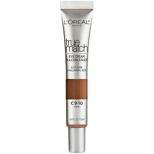 L’Oréal Paris True Match Eye Cream in a Concealer, 0.5% hyaluronic acid, Deep C9-10, 0.4 fl. oz. Beauty & Personal Care L'Oreal Paris