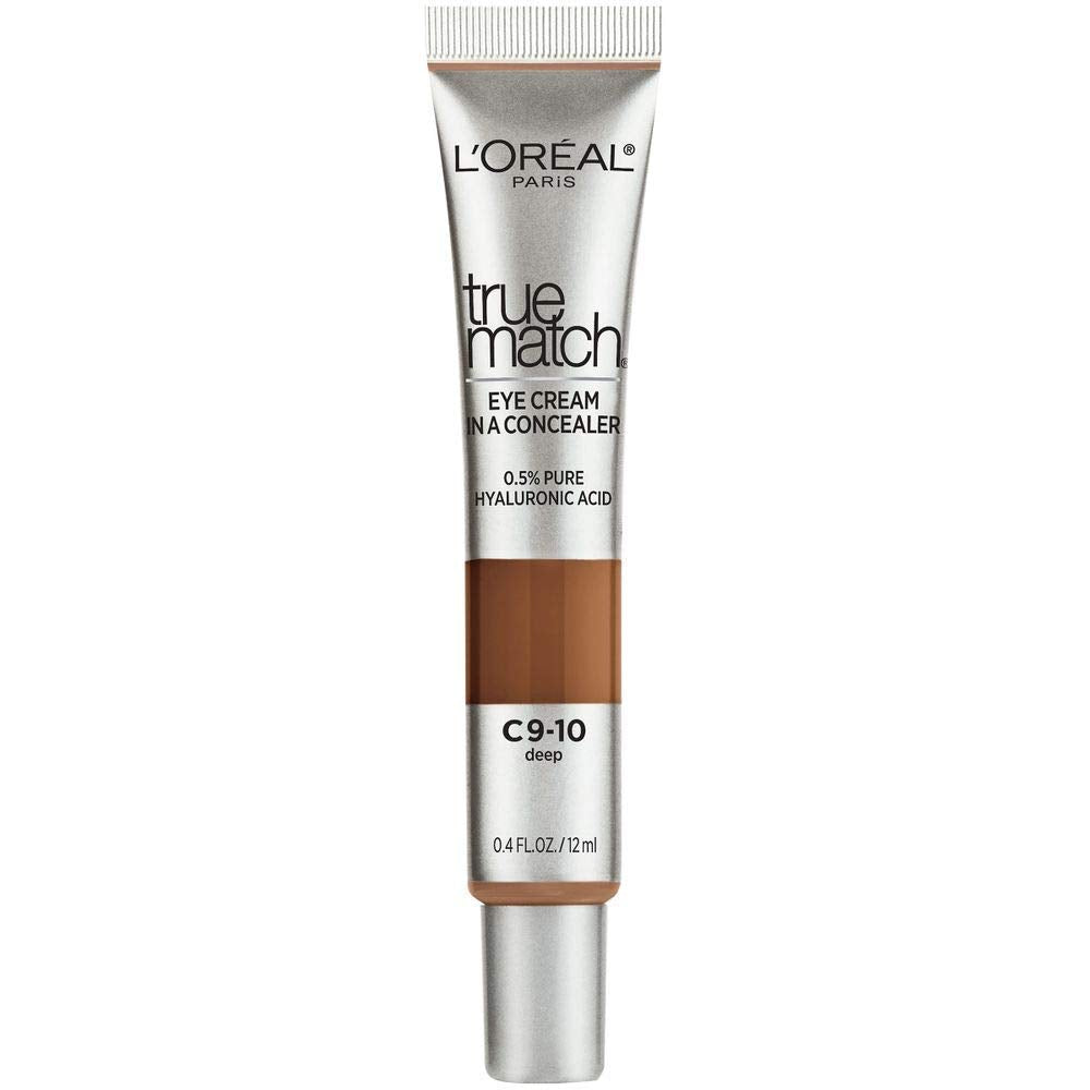 L’Oréal Paris True Match Eye Cream in a Concealer, 0.5% hyaluronic acid, Deep C9-10, 0.4 fl. oz. Beauty & Personal Care L'Oreal Paris
