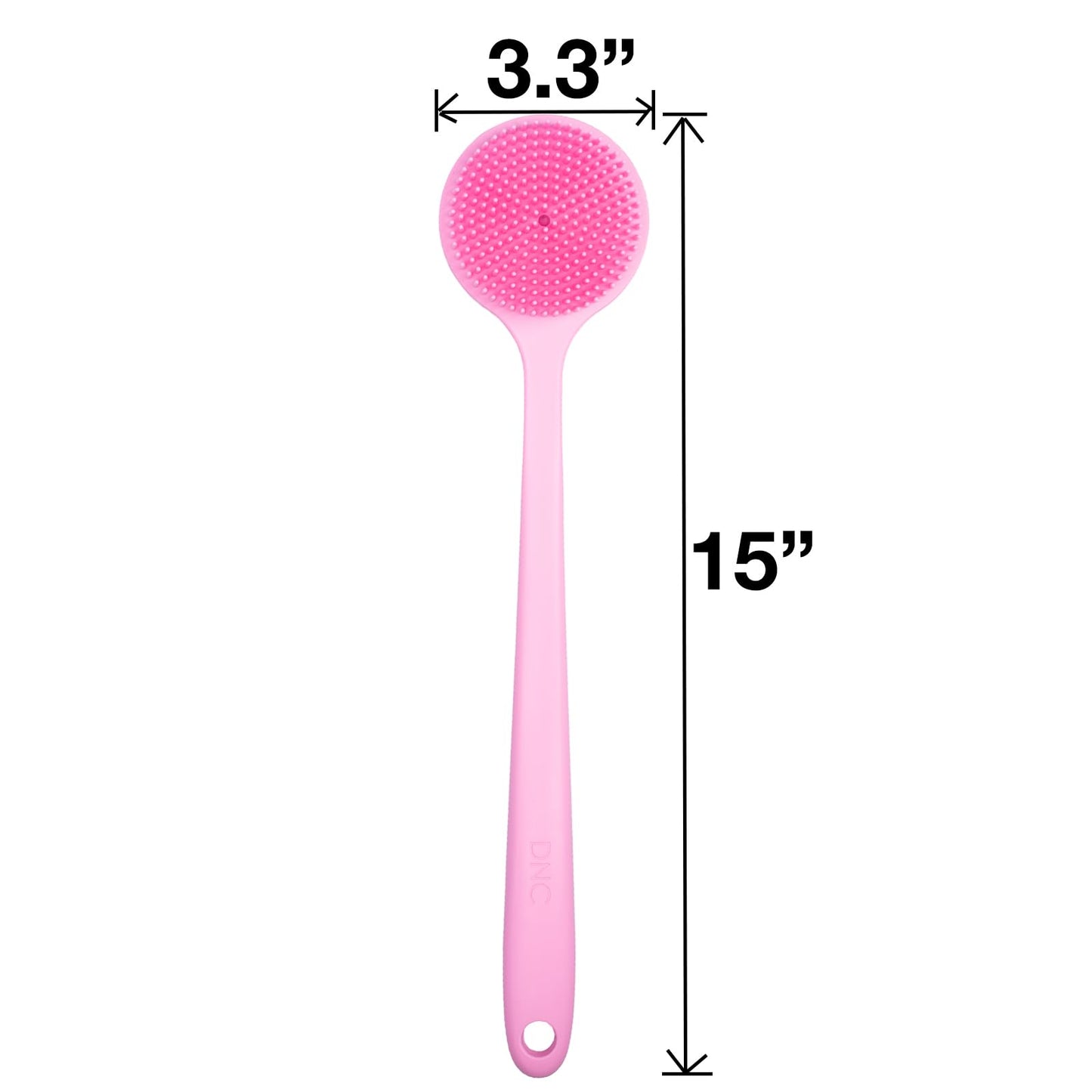 DNC Silicone Back Scrubber for Shower, Soft Bath Body Brush with Long Handle (Pink) Beauty & Personal Care DNC