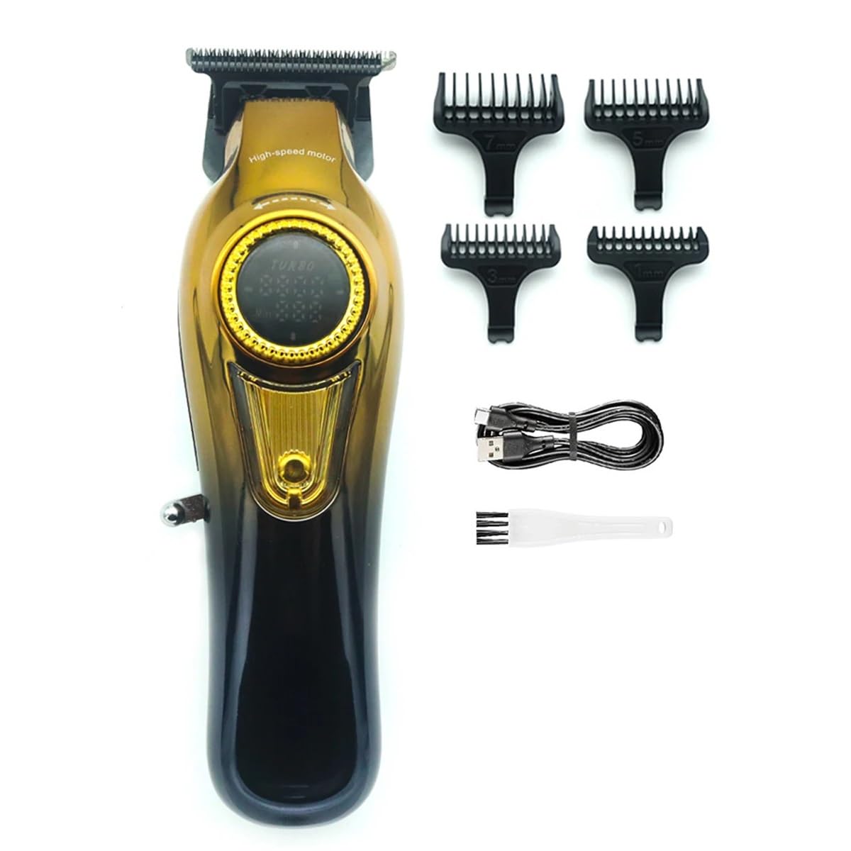 GLESVOWIO Pro Hair Clipper Trimmer for Men T-Blade LED Display Rotation Regulation Professional Finishing Machine Beauty and Personal Care GLESVOWIO