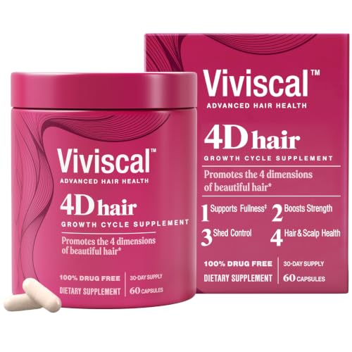 Viviscal 4D Hair Growth Cycle Supplements for Women for Full, Strong, and Healthy Hair; Made with Keratin, Vitamin A, Biotin, Zinc, 30 Day Supply, 60 Beauty and Personal Care Viviscal Default Title