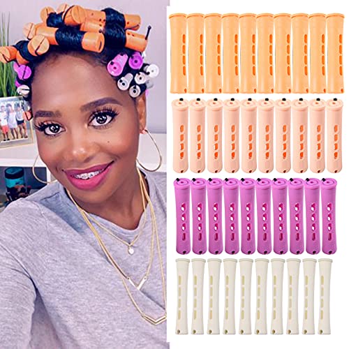 40pcs Perm Rods Set for Natural Hair 4 Sizes Cold Wave Rods Hair Rollers for Women Curling Rods for Long Medium Small Hair Curler Styling DIY Beauty & Personal Care Alimiriam