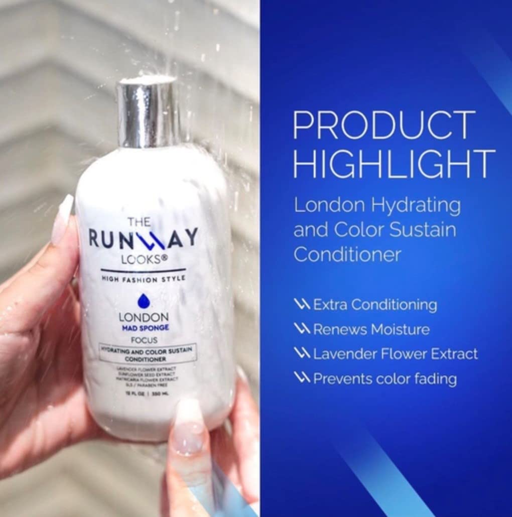 The Runway Looks London Mad Sponge Hydrating and Color-Sustain Conditioner, With Lavender & Sunflower Seed Extract, Renews Moisture For Healthy Hair Beauty & Personal Care The Runway Looks