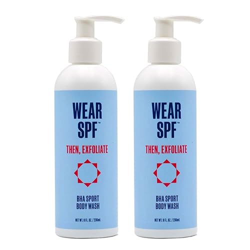 WearSPF BHA Sport Body Wash - 1% Salicylic Acid for Bacne, Exfoliating & Refreshing, 8 oz 2-pack Beauty & Personal Care WearSPF