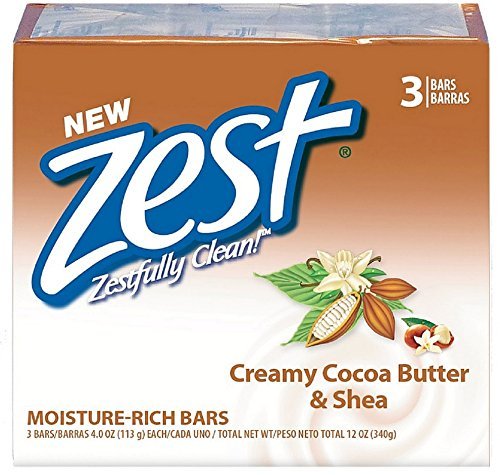 Zest Bath Bars, Cocoa Butter & Shea, 4 oz bars, 3 ea (Pack of 4) Beauty & Personal Care Zest