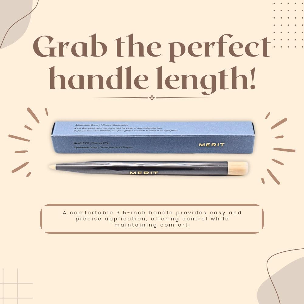 MERIT Brush No. 2 Double Sided Eyeshadow Brush Beauty & Personal Care Merit