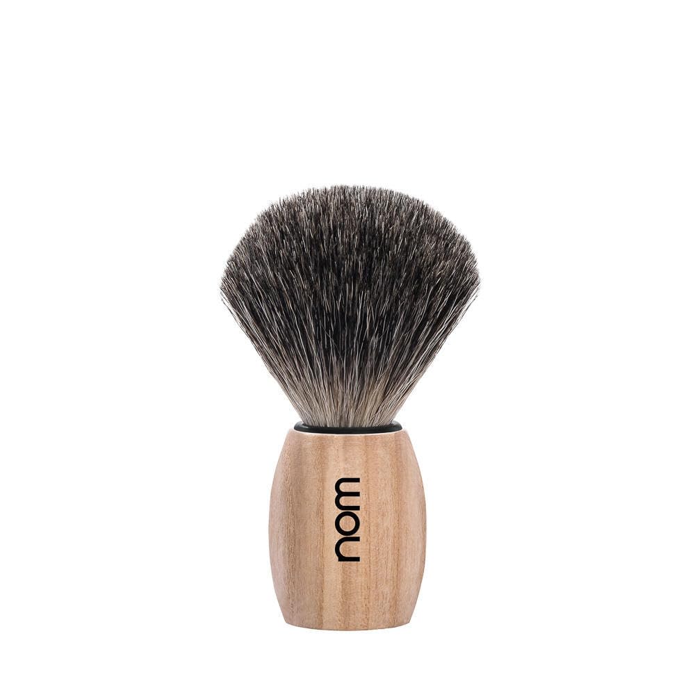 NOM OLE shaving brush - Pure Badger Shave Brush for Shaving soaps and creams - exfoliating shaving brush - Pure Ash handle Beauty and Personal Care MÜHLE