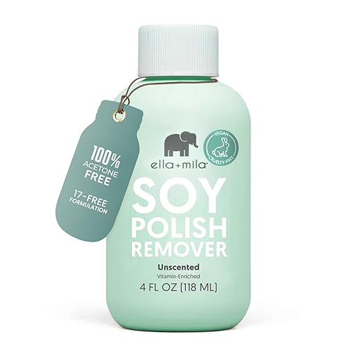 ella+mila Soy Nail Polish Remover - Unscented, Non-Acetone, Non-Toxic Fingernail Polish Remover for Natural Nails - Gentle, Vegan Formula Enriched Beauty & Personal Care ella+mila