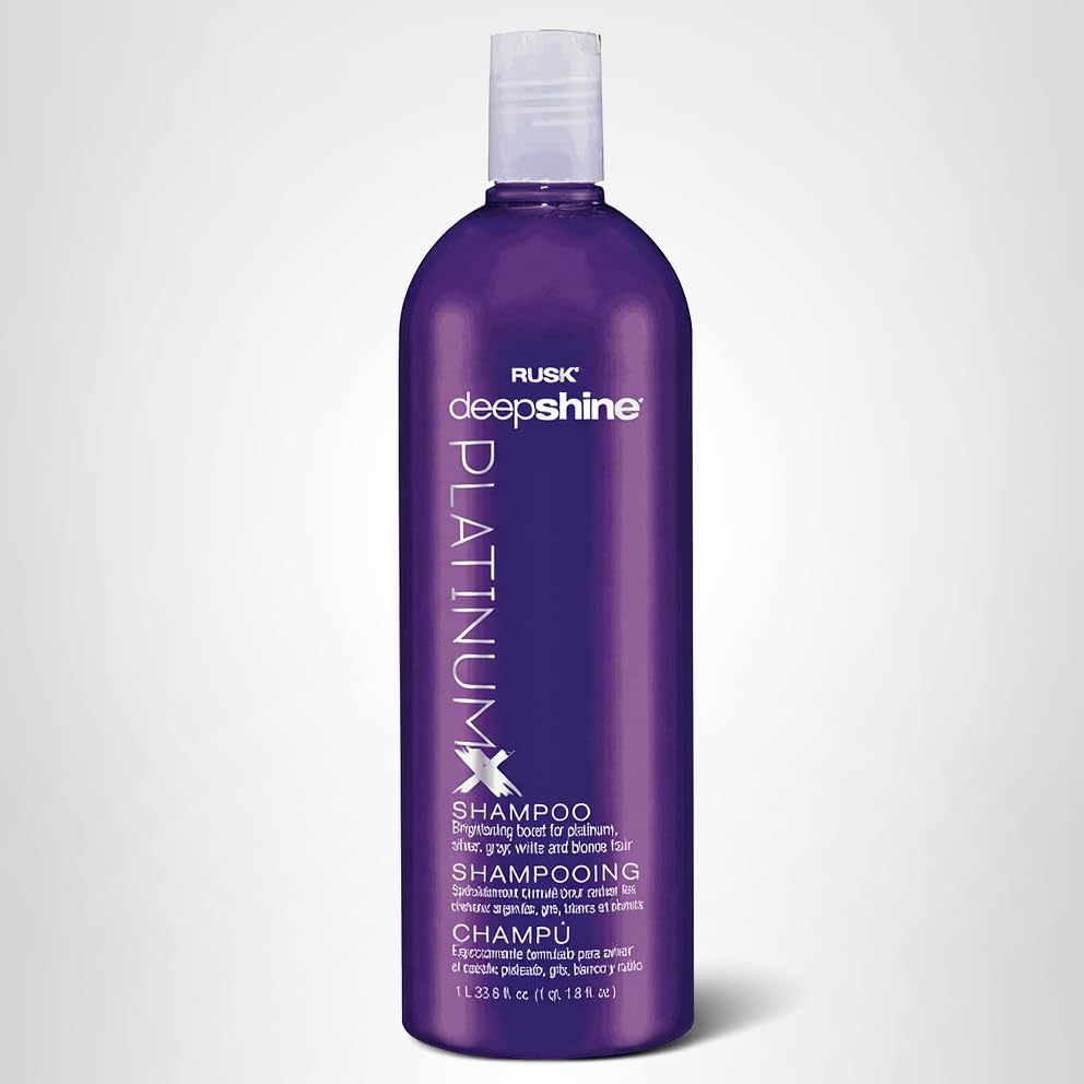 RUSK Deepshine PlatinumX Shampoo, Gentle Cleansing, Brightening Boost for Platinum, Silver, Gray, White, and Blonde Hair, 33.8 oz Beauty & Personal Care RUSK