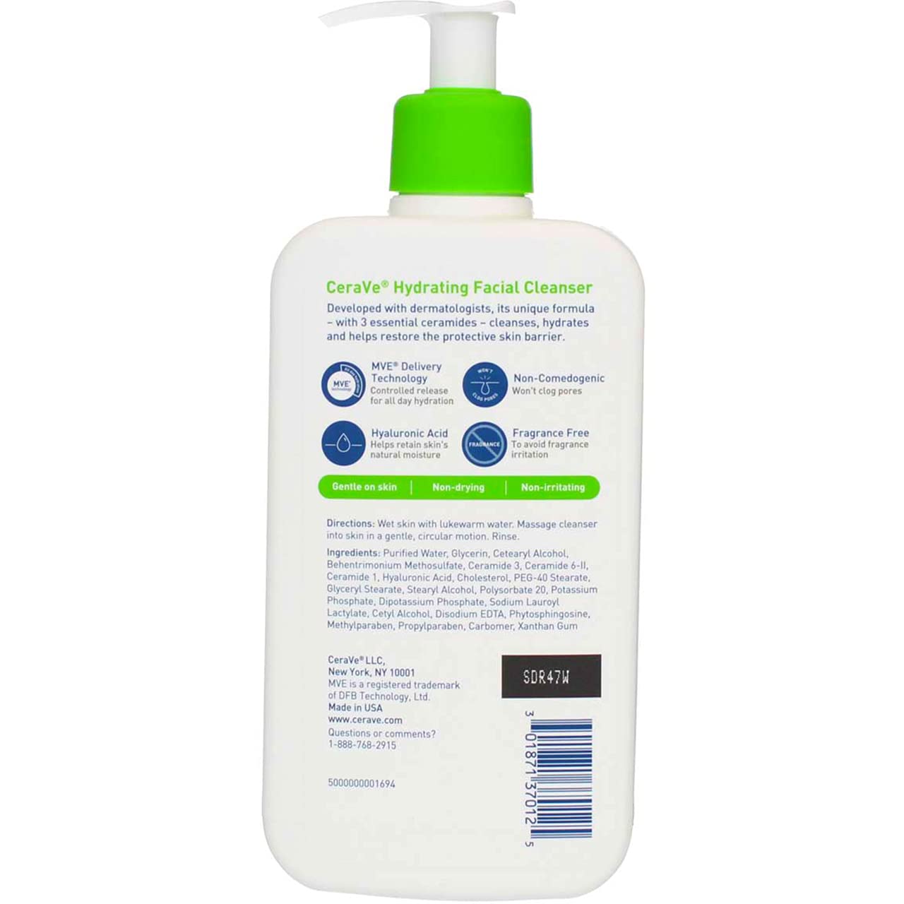 Cerave Facial Hydrating Cleanser 12 Ounce Pump (355ml) (6 Pack) Beauty & Personal Care CeraVe