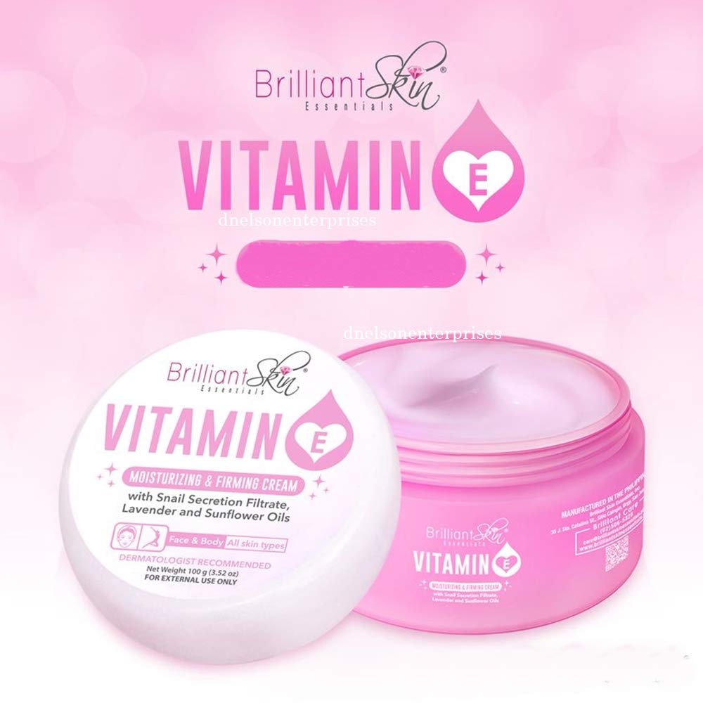 Brilliant Skin Essentials Vitamin E Cream Moisturizing and Firming for Face and Body, 100g Beauty & Personal Care BRILLIANT SKIN ESSENTIALS