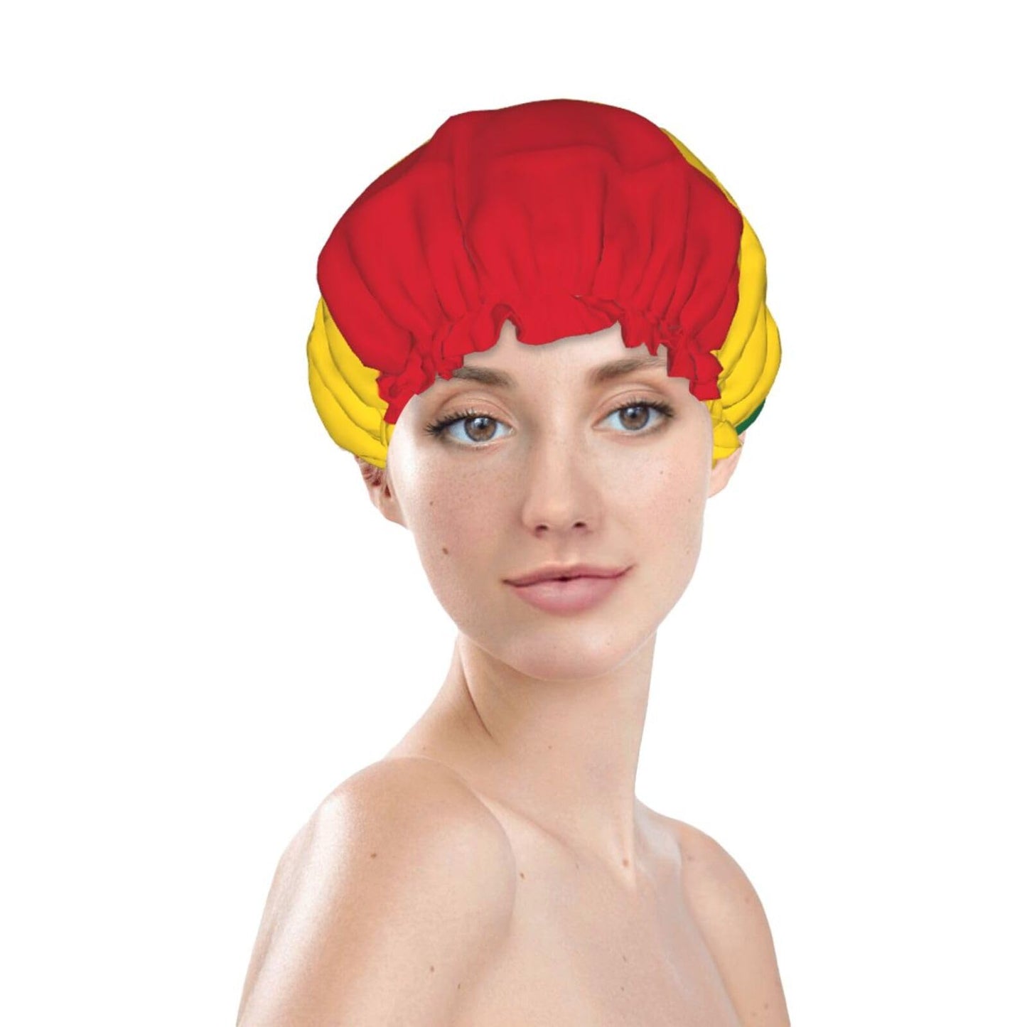 Ghana Flag Prints Shower Cap Double Layer Lined Waterproof Bathing Shower Hat Beauty and Personal Care Hayyett
