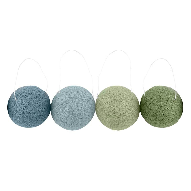 Bella Sleep + Spa Facial Self Care Exfoliating Konjac Sponge Set, 4-Pieces, Beach Beauty and Personal Care Bella Sleep + Spa